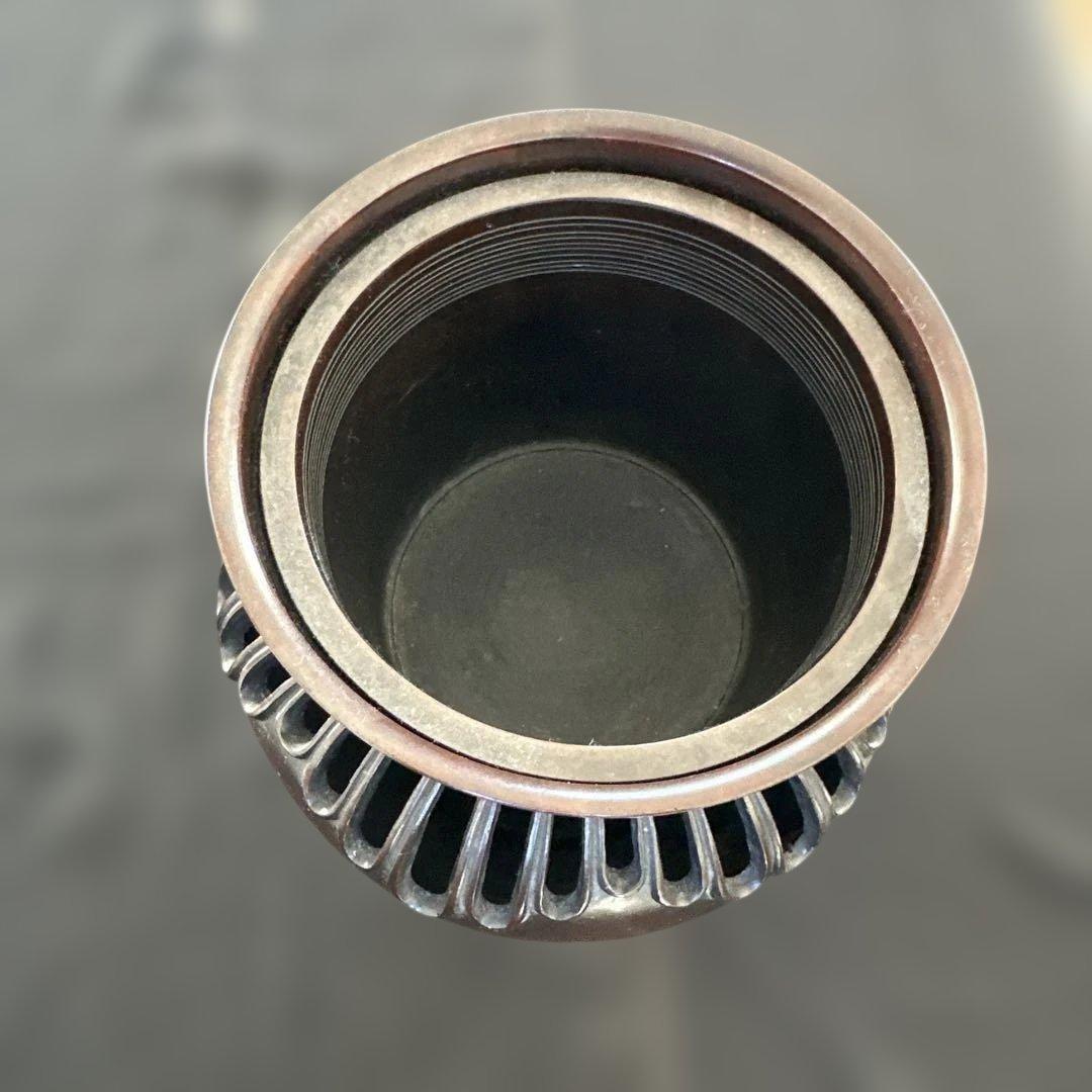 【アンティーク　骨董品】真鍮製　銅製　花瓶　花器　茶道具　銅鉄器　フラワーベース