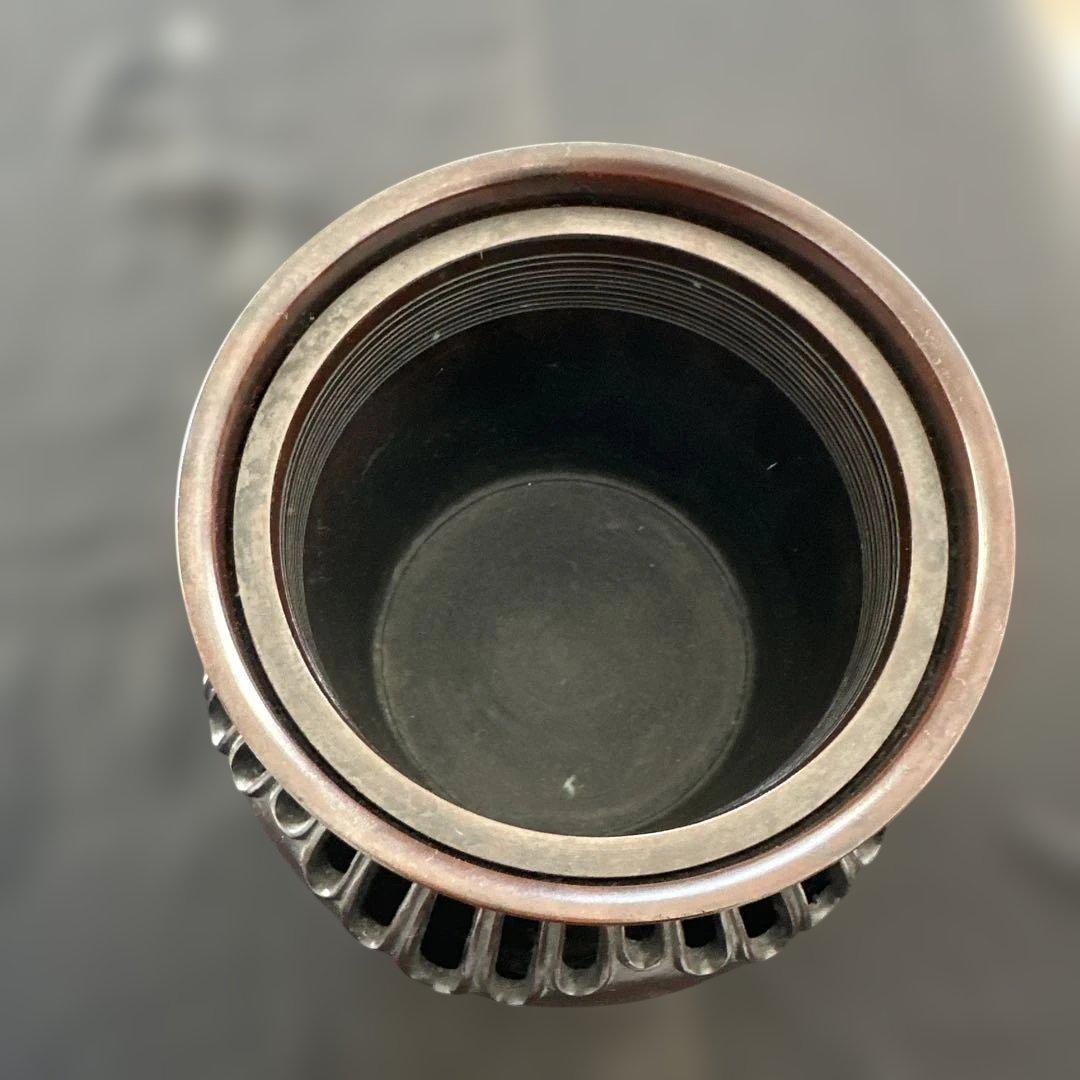 【アンティーク　骨董品】真鍮製　銅製　花瓶　花器　茶道具　銅鉄器　フラワーベース