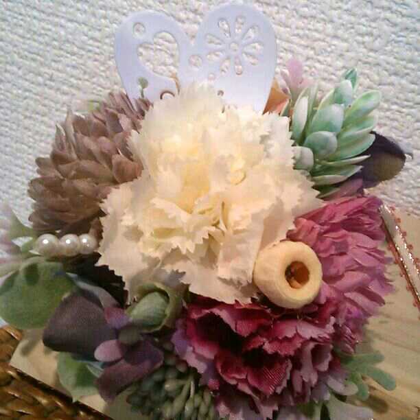 母の日カーネーションプレート②アレンジ光触媒