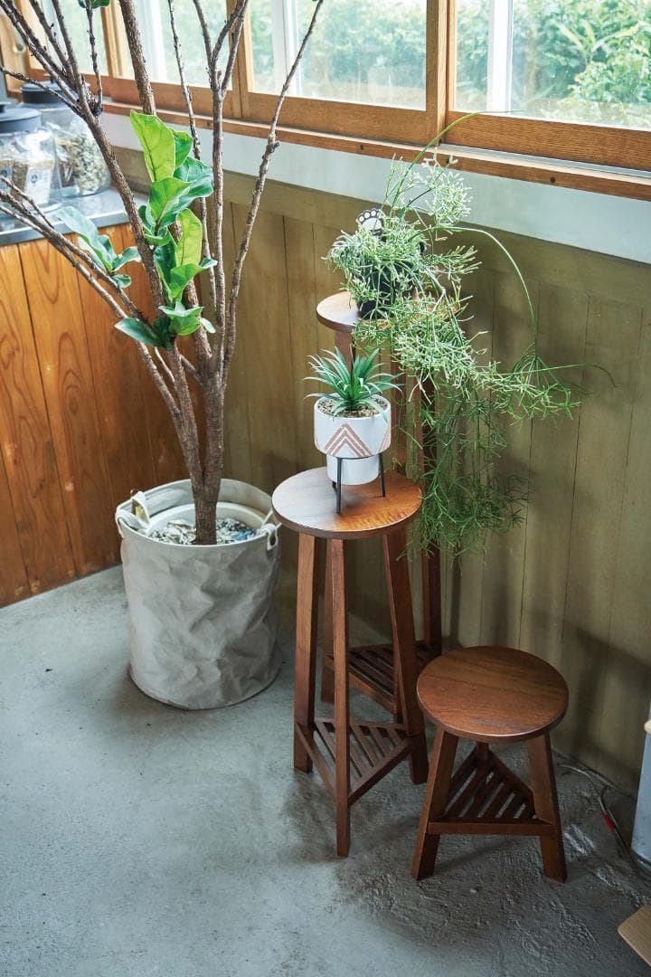 Mサイズ フラワースタンド 室内 木製 観葉植物 GUY-922 N02
