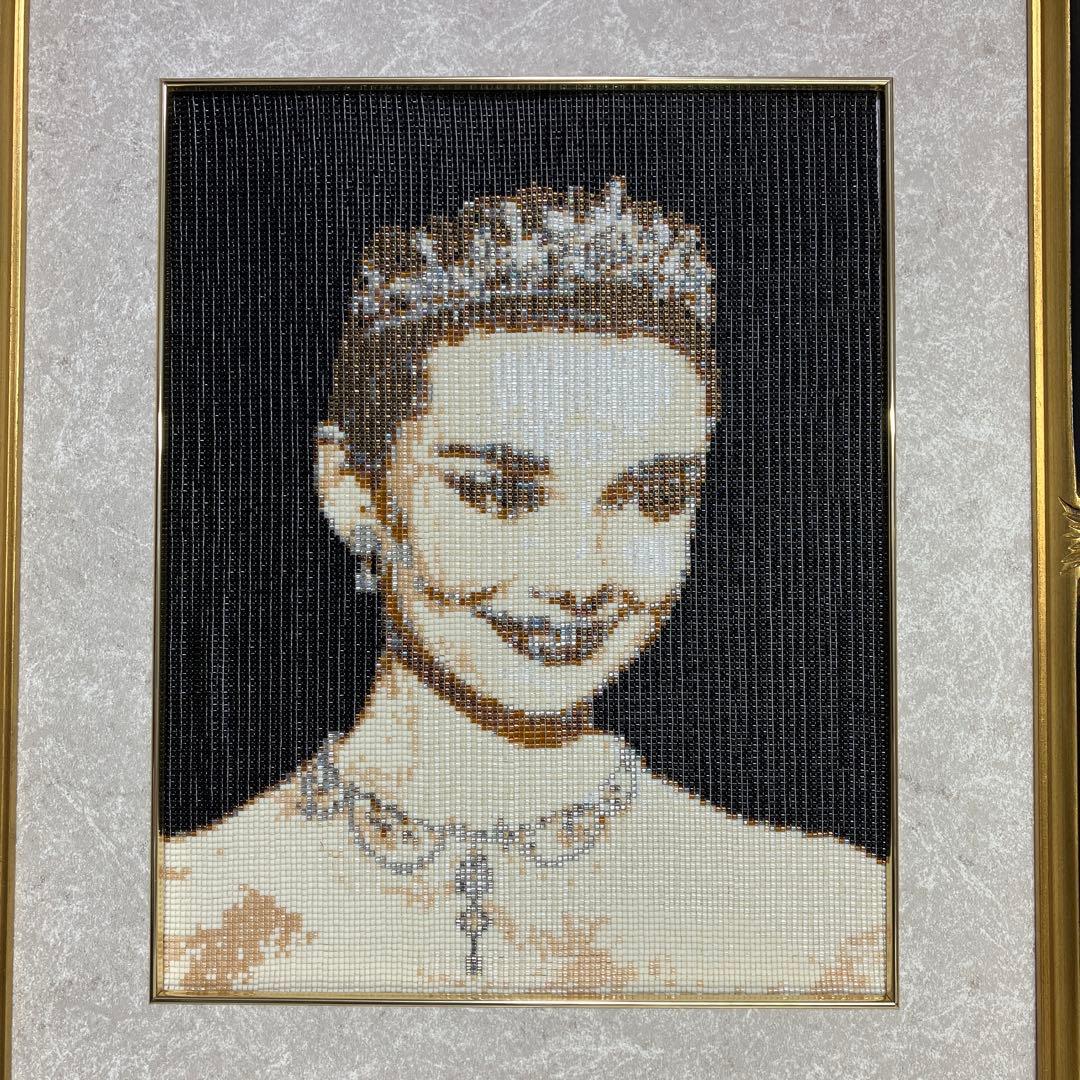 デリカビーズ織/MUYUKI/ハンドメイド/額絵/オードリー・ヘプバーン