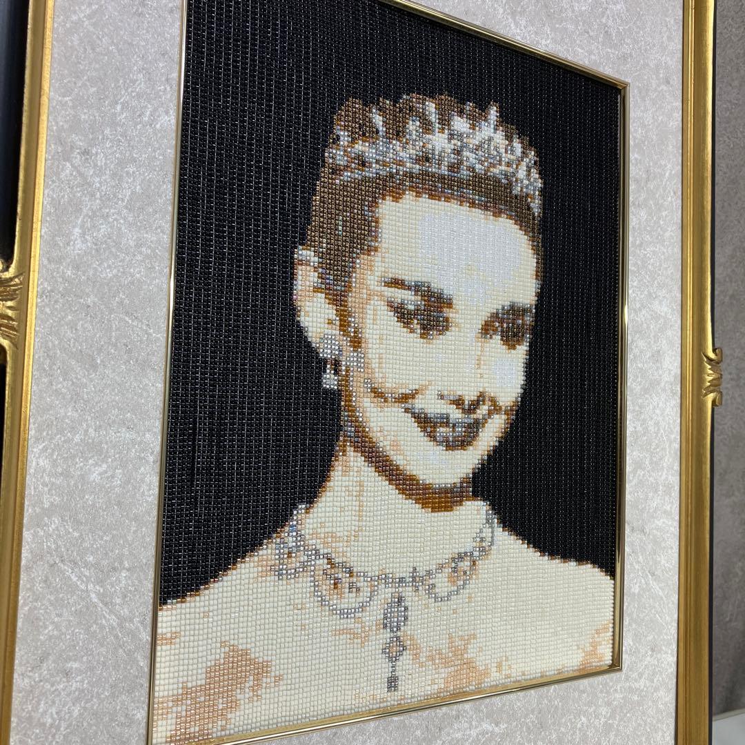 デリカビーズ織/MUYUKI/ハンドメイド/額絵/オードリー・ヘプバーン