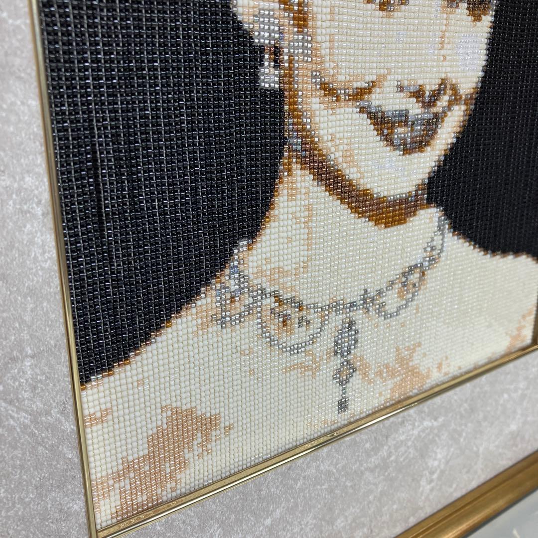デリカビーズ織/MUYUKI/ハンドメイド/額絵/オードリー・ヘプバーン