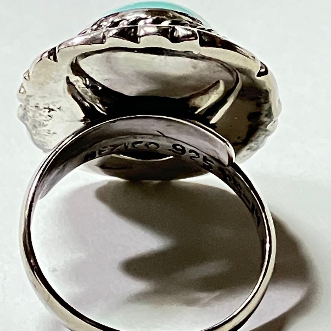 Mexico 925 リング　vintage メキシカンジュエリー　ターコイズ