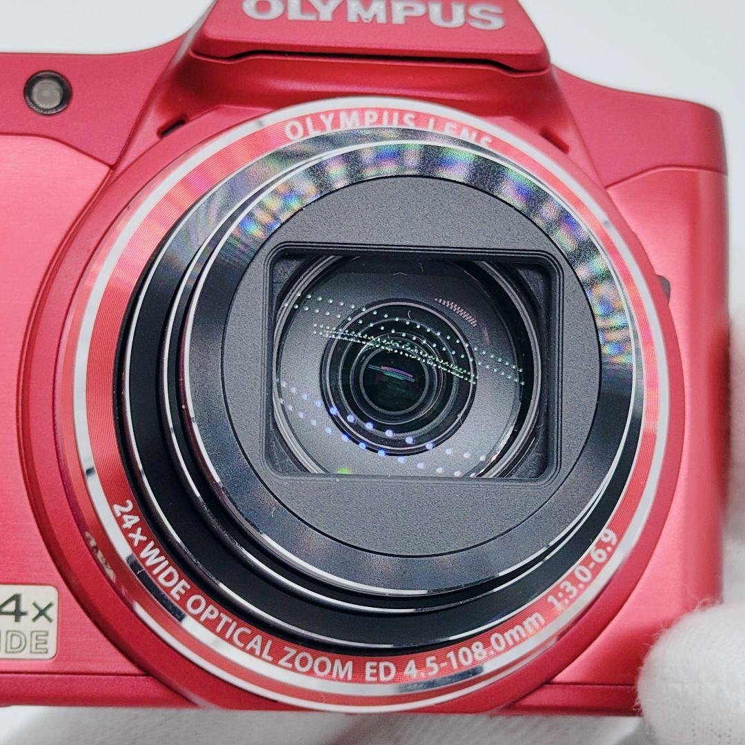 【動作確認済み】OLYMPUS SZ-14 デジタルカメラ レッド 24倍ズーム