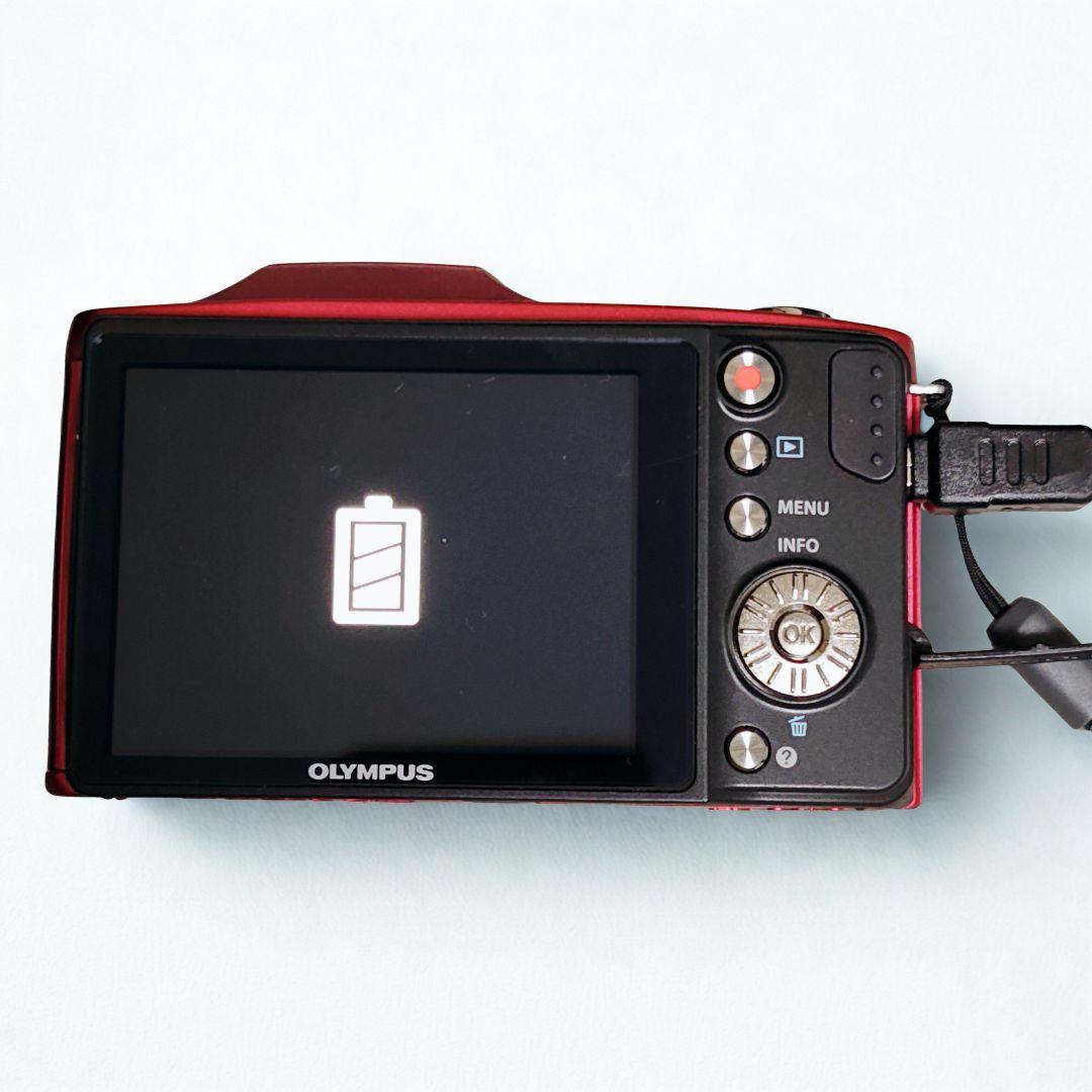 【動作確認済み】OLYMPUS SZ-14 デジタルカメラ レッド 24倍ズーム