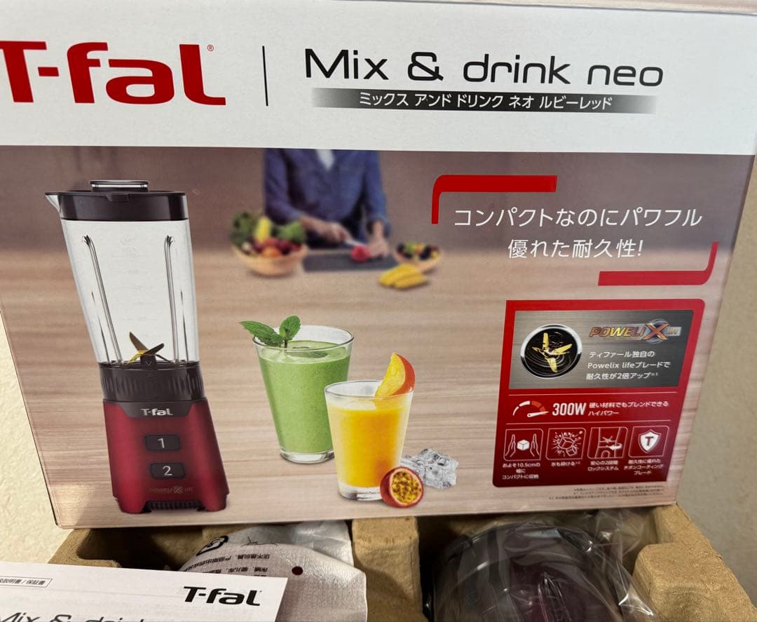 新品 T-fal ミックス＆ドリンク ネオルビーレッド BL1605JP