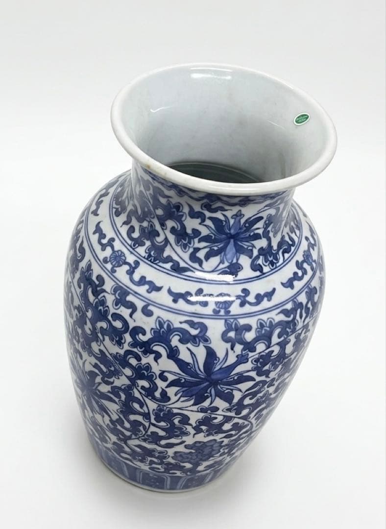 【花瓶】青花 鳳凰 唐草文様 飾り壺 インテリア