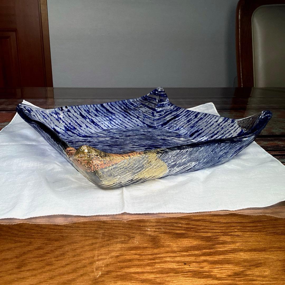 WAKO 銀座和光　大皿　(深皿) 硝子　金箔(変色防止加工品)