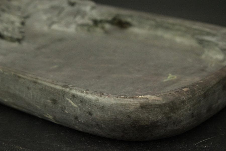 端渓 刻山水 硯 中国美術 民国 文房四宝(ZE840)