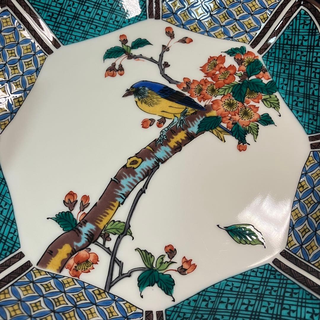 【匿名配送/新品未使用】九谷焼/九谷仙春/6.5号皿揃/花鳥絵変り〈5枚〉