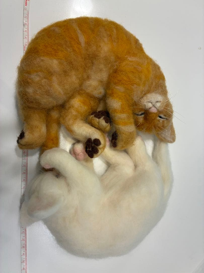 猫鍋　茶トラ　白猫　羊毛フェルト ☆鍋は付きません☆