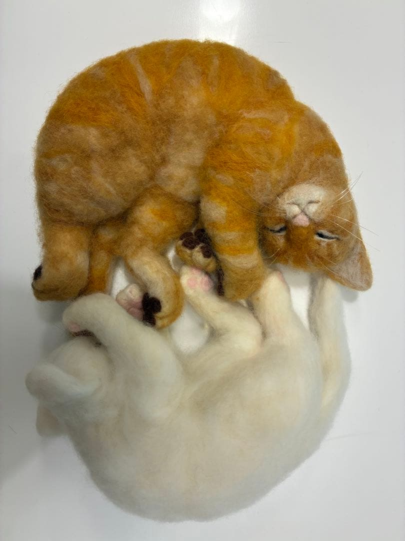 猫鍋　茶トラ　白猫　羊毛フェルト ☆鍋は付きません☆