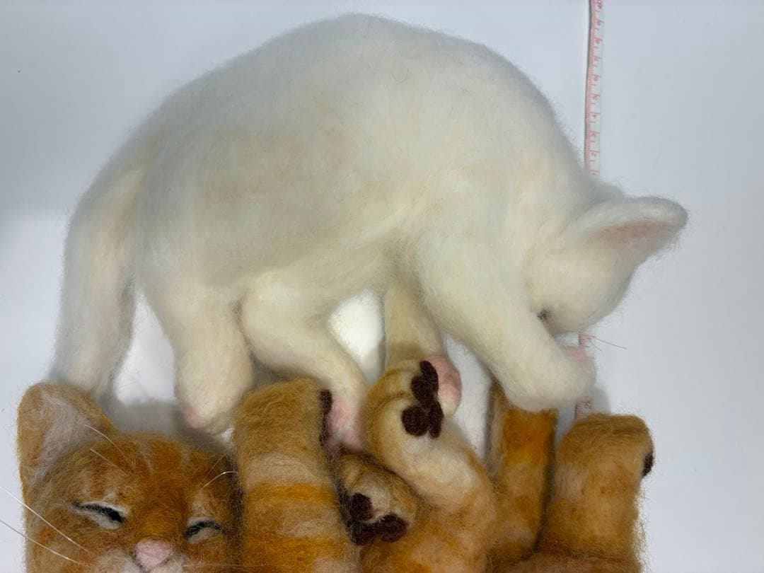 猫鍋　茶トラ　白猫　羊毛フェルト ☆鍋は付きません☆