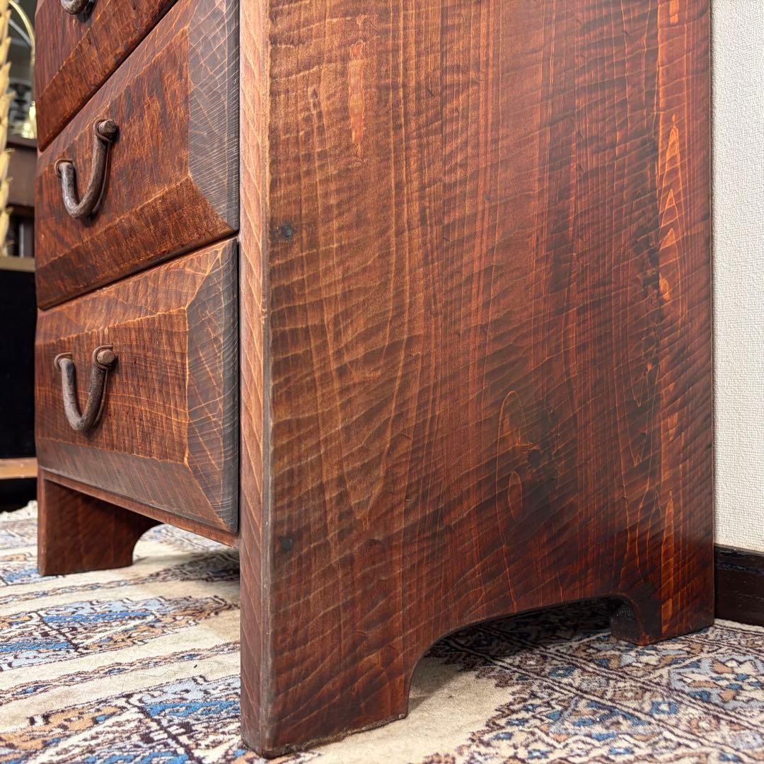 矢澤金太郎 引出し電話台 指物家具 無垢材 箪笥 引き出し 収納 チェスト