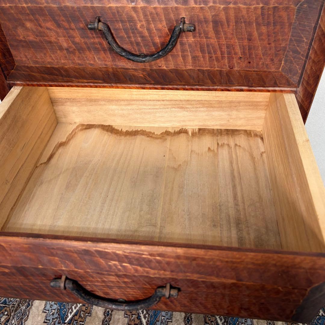 矢澤金太郎 引出し電話台 指物家具 無垢材 箪笥 引き出し 収納 チェスト