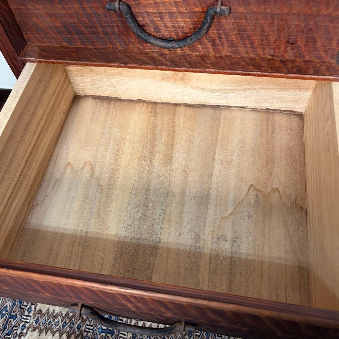 矢澤金太郎 引出し電話台 指物家具 無垢材 箪笥 引き出し 収納 チェスト