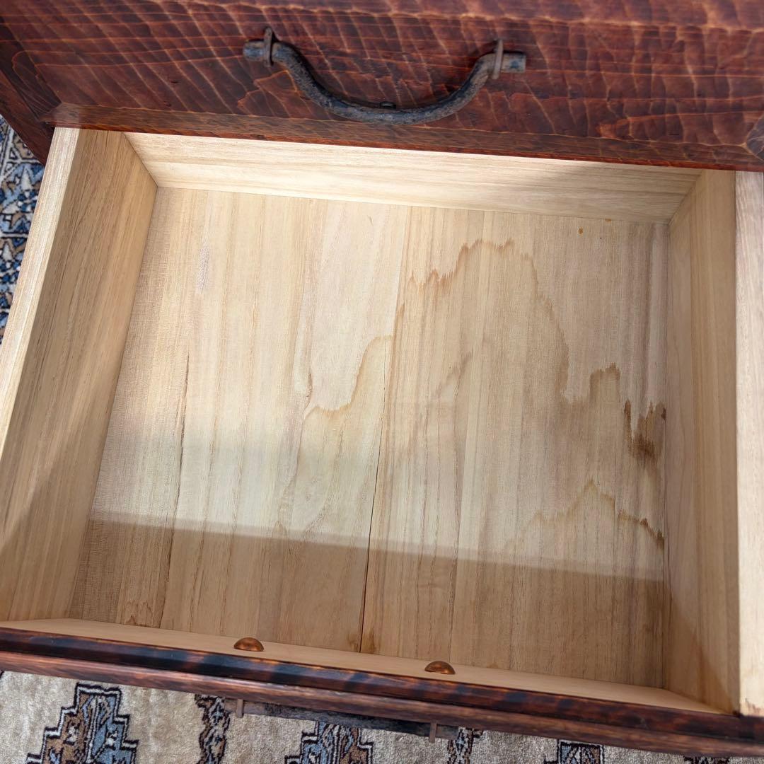 矢澤金太郎 引出し電話台 指物家具 無垢材 箪笥 引き出し 収納 チェスト