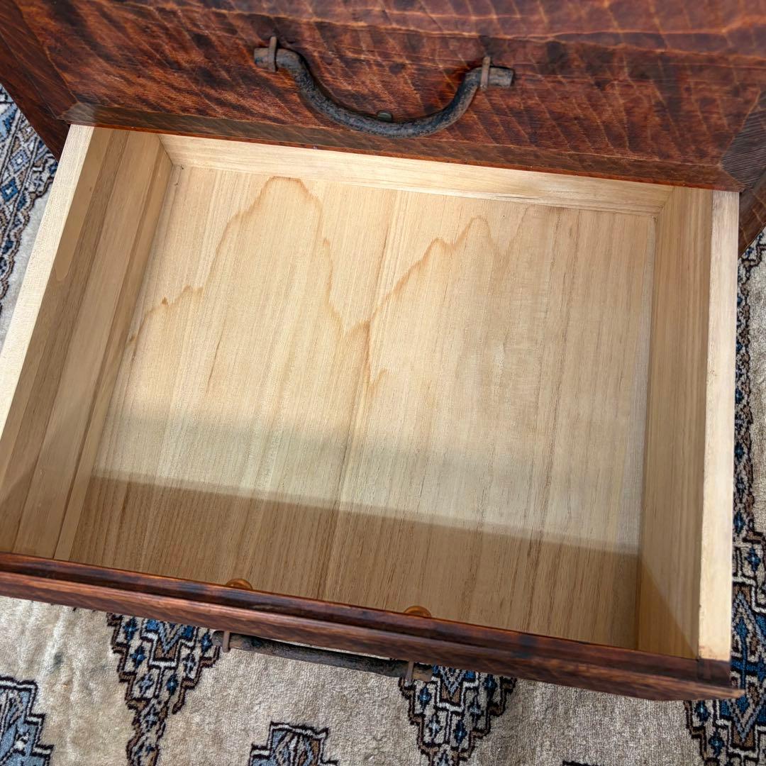 矢澤金太郎 引出し電話台 指物家具 無垢材 箪笥 引き出し 収納 チェスト