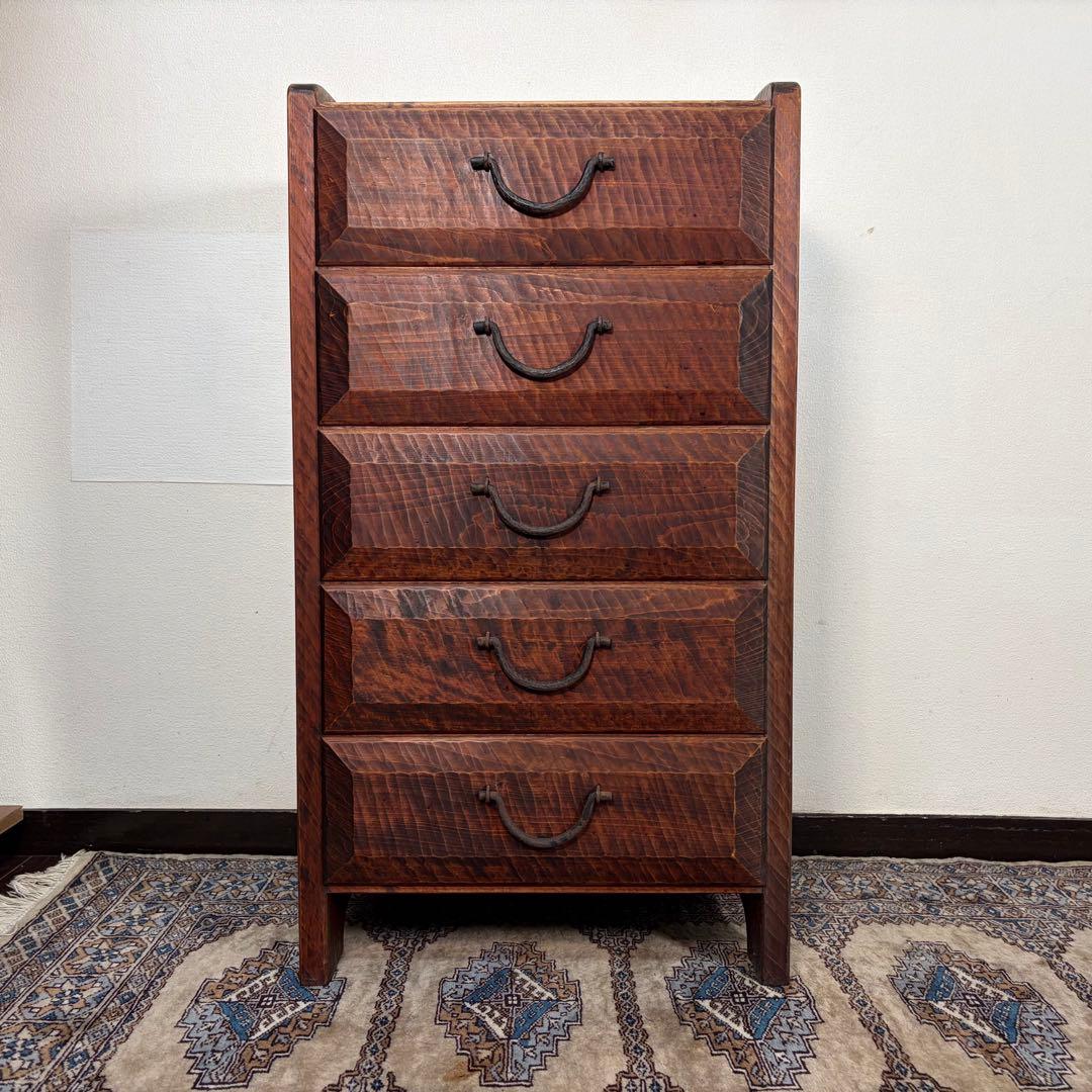 矢澤金太郎 引出し電話台 指物家具 無垢材 箪笥 引き出し 収納 チェスト