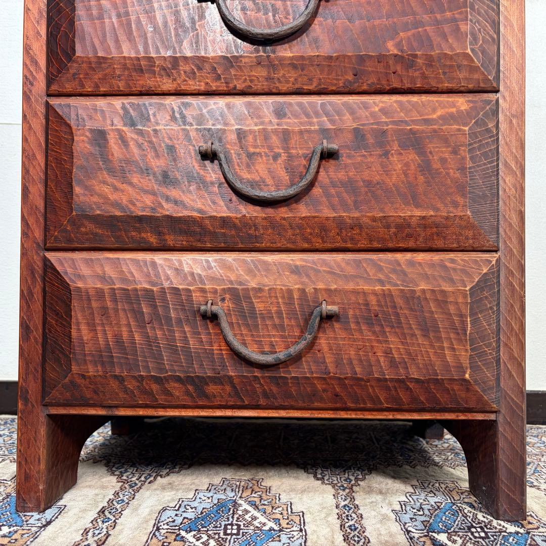 矢澤金太郎 引出し電話台 指物家具 無垢材 箪笥 引き出し 収納 チェスト