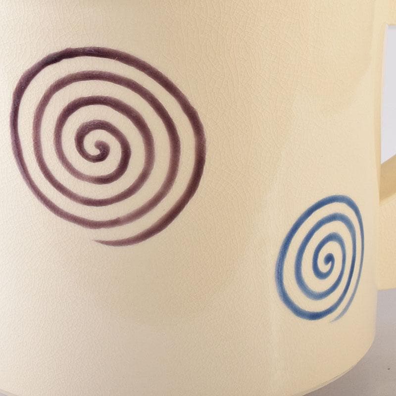 茶道具　京焼　清水焼　橋本城岳造　仁清写　色絵渦巻文　水次　共箱　N7586C