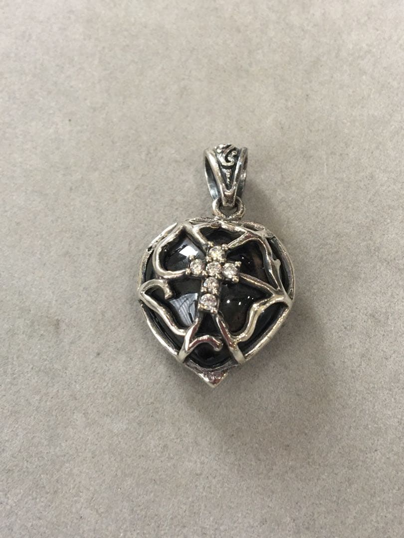 [新品] silver925 オニキス　クロス　十字架　ペンダントトップ