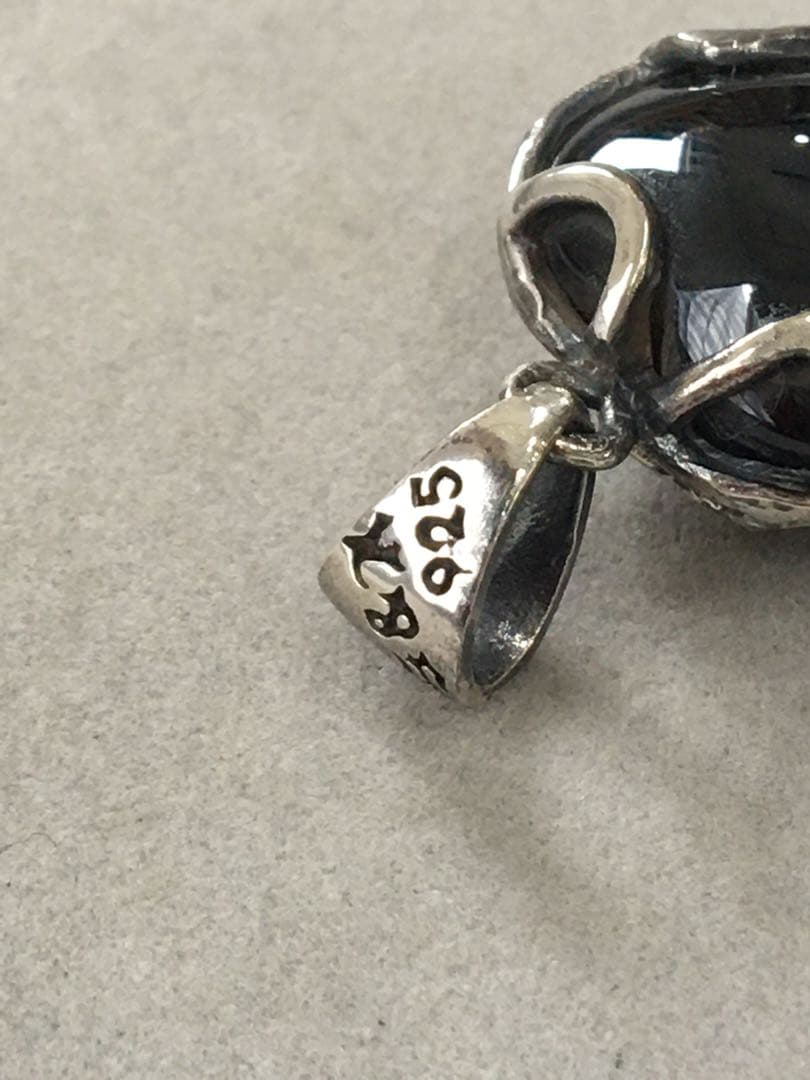 [新品] silver925 オニキス　クロス　十字架　ペンダントトップ