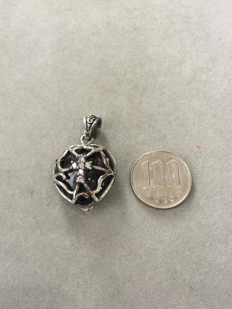 [新品] silver925 オニキス　クロス　十字架　ペンダントトップ
