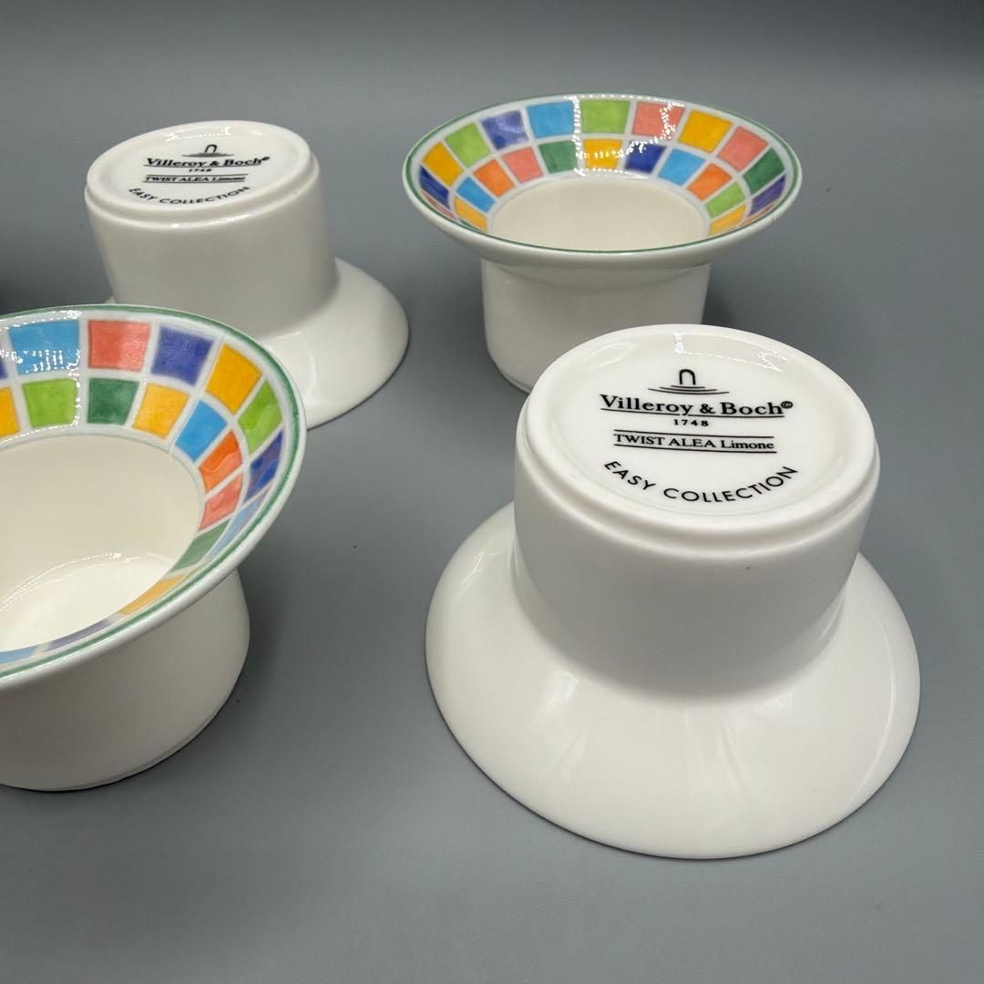 希少　ビレロイ＆ボッホ　ツイストアレア リモーネ シリーズのエッグカップ　6個
