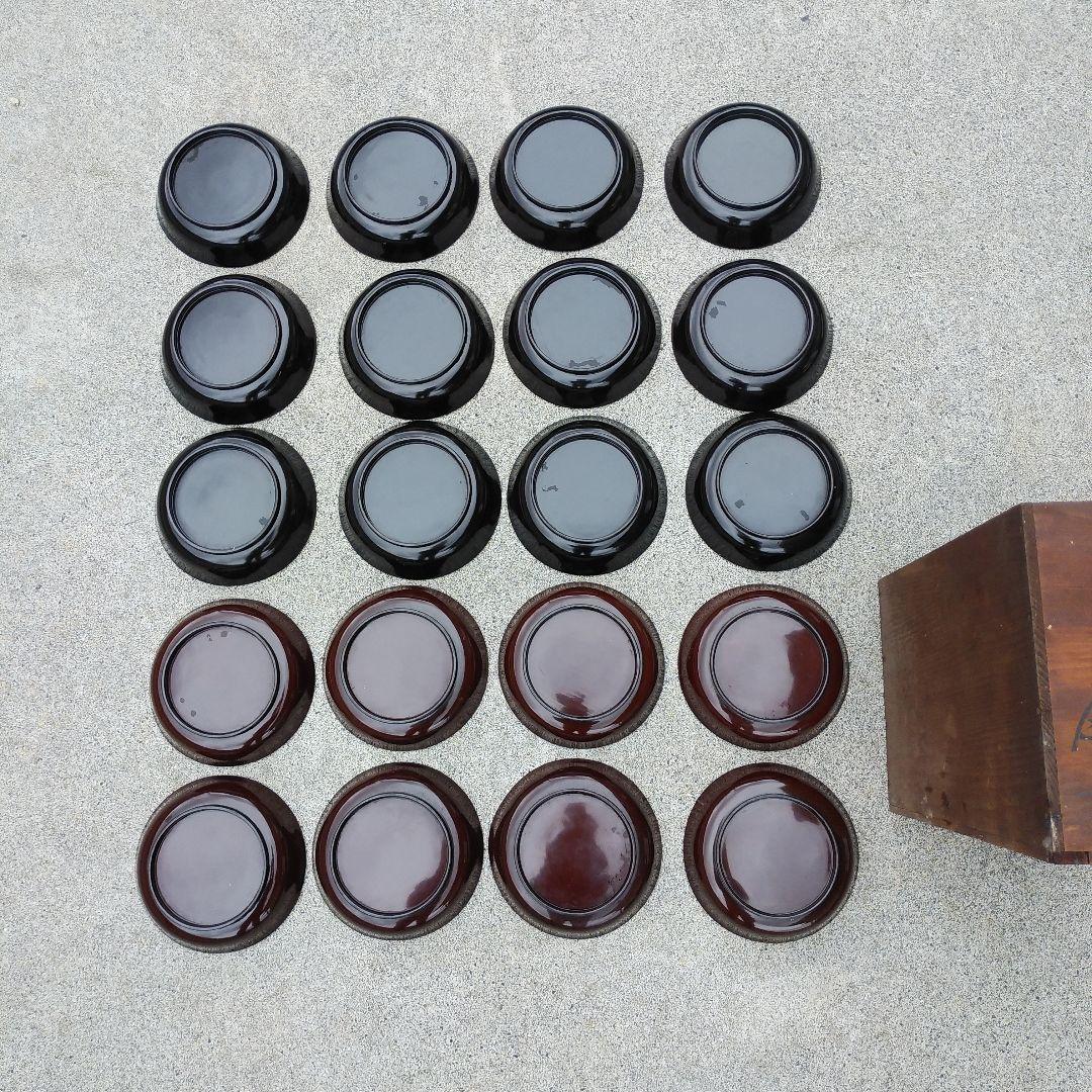 今百　富士模様　四拾人前?　木皿　盃　?　20セット　赤×8　黒Ｘ12　銘々皿