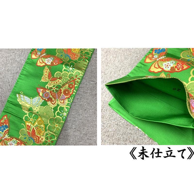 504ag8□七五三 七歳 女児 着物&袋帯&長襦袢 金駒刺繍 蝶□美品