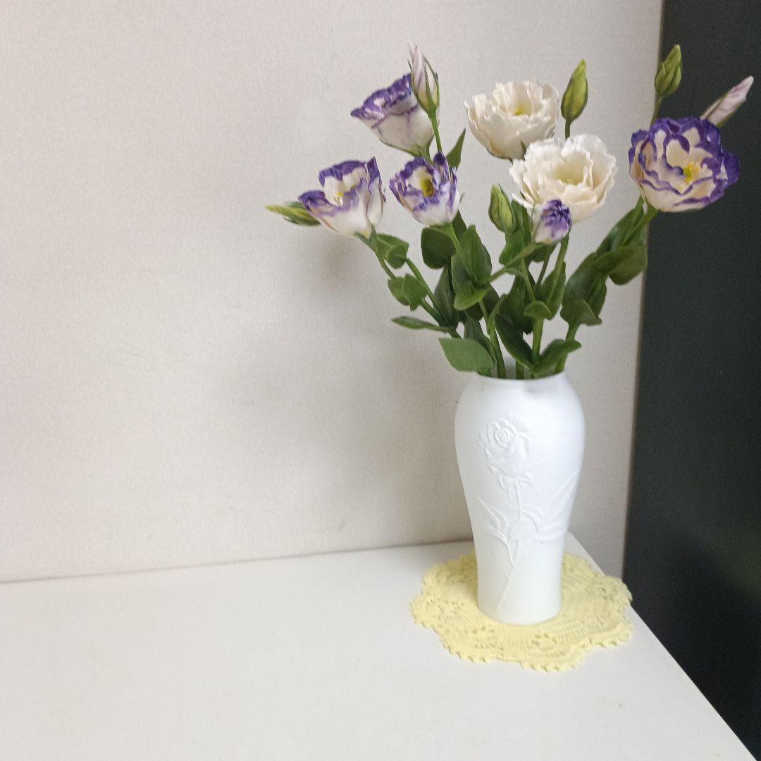 専用　花器付き　トルコ桔梗 リシアンサス　樹脂粘土