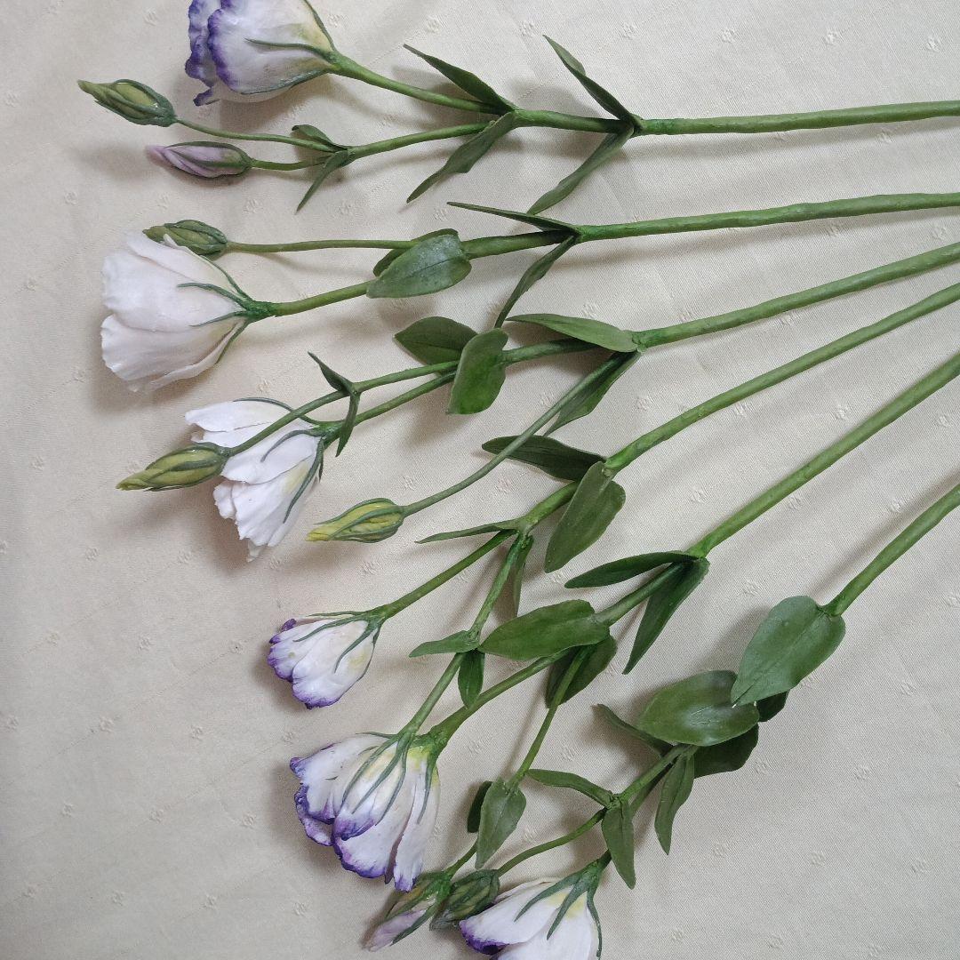 専用　花器付き　トルコ桔梗 リシアンサス　樹脂粘土