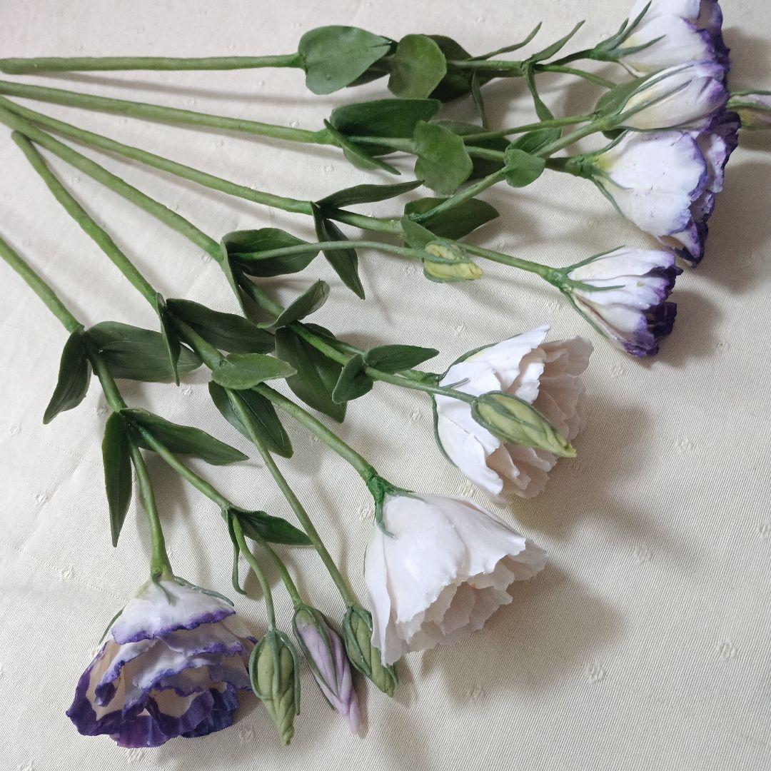 専用　花器付き　トルコ桔梗 リシアンサス　樹脂粘土