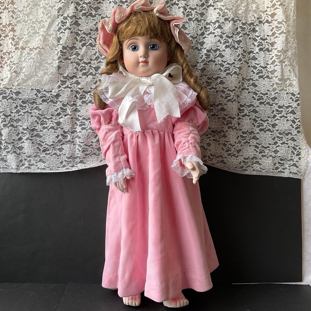 専用ビスクドール用ドレス(ベルベット) 洋人形のドレス　着せ替えドレス(ボネ付)