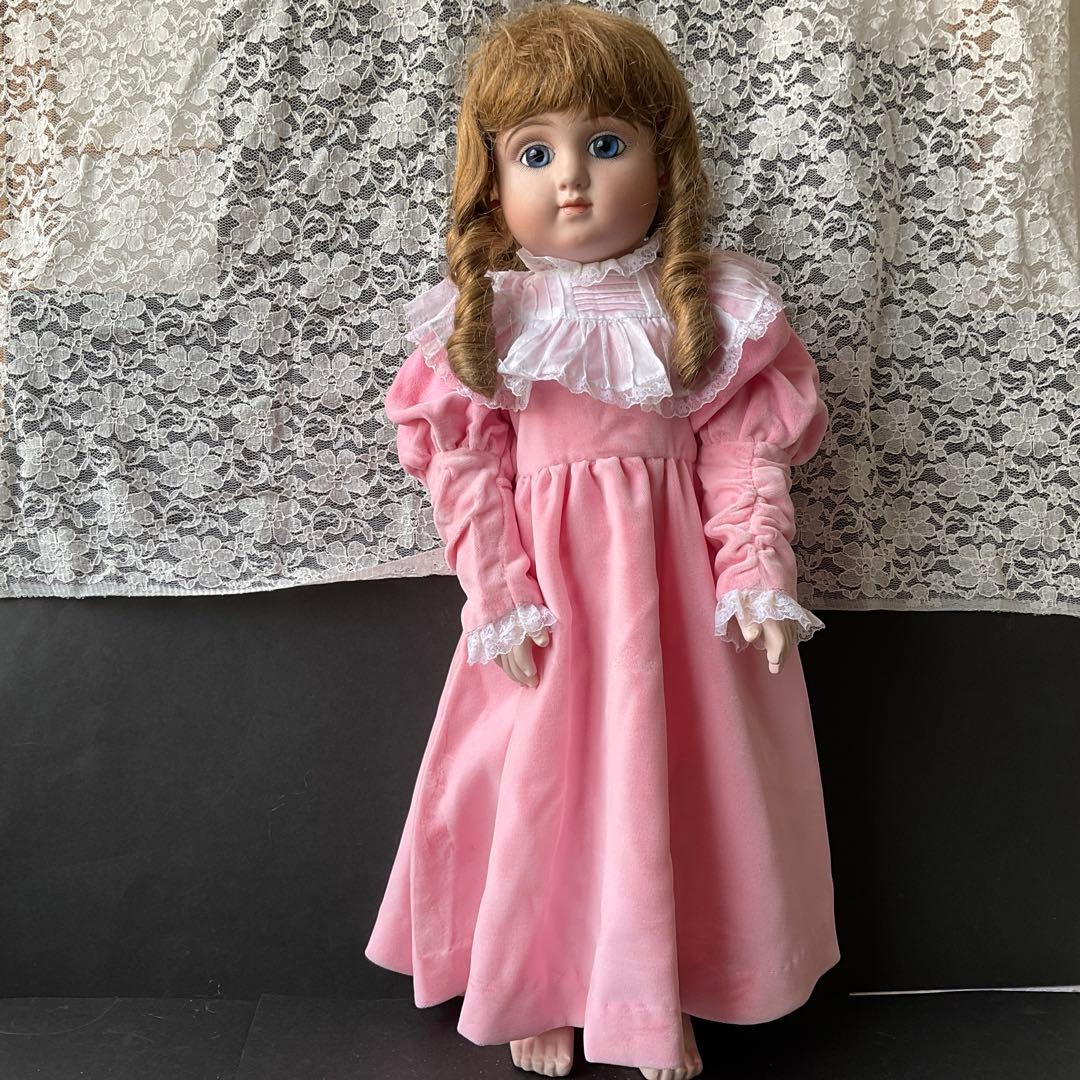 専用ビスクドール用ドレス(ベルベット) 洋人形のドレス　着せ替えドレス(ボネ付)