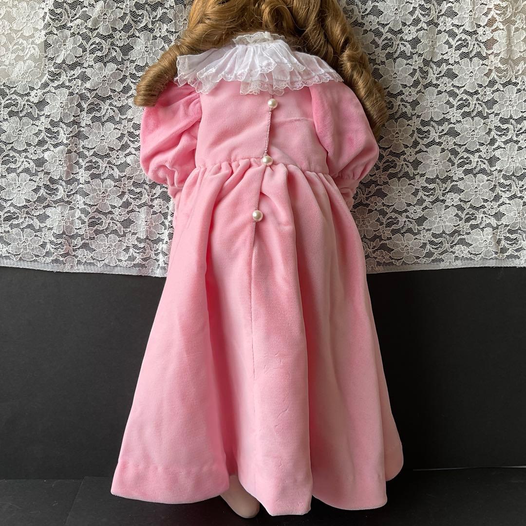 専用ビスクドール用ドレス(ベルベット) 洋人形のドレス　着せ替えドレス(ボネ付)