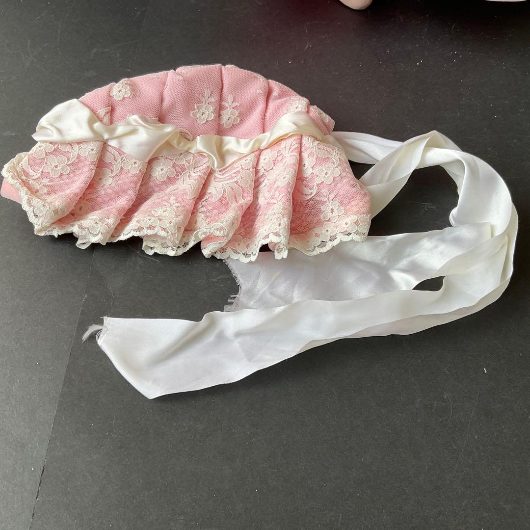 専用ビスクドール用ドレス(ベルベット) 洋人形のドレス　着せ替えドレス(ボネ付)