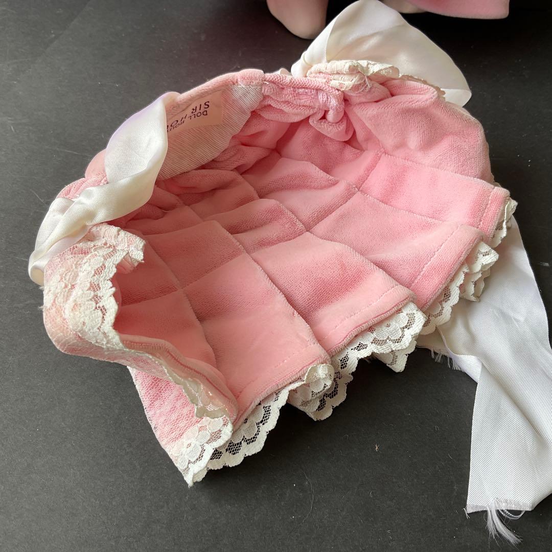 専用ビスクドール用ドレス(ベルベット) 洋人形のドレス　着せ替えドレス(ボネ付)