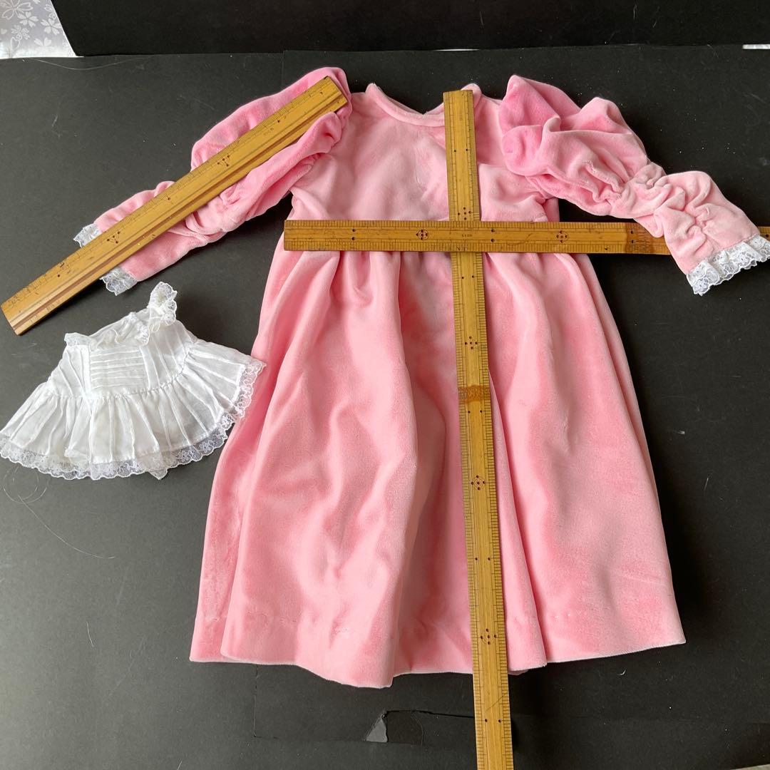 専用ビスクドール用ドレス(ベルベット) 洋人形のドレス　着せ替えドレス(ボネ付)