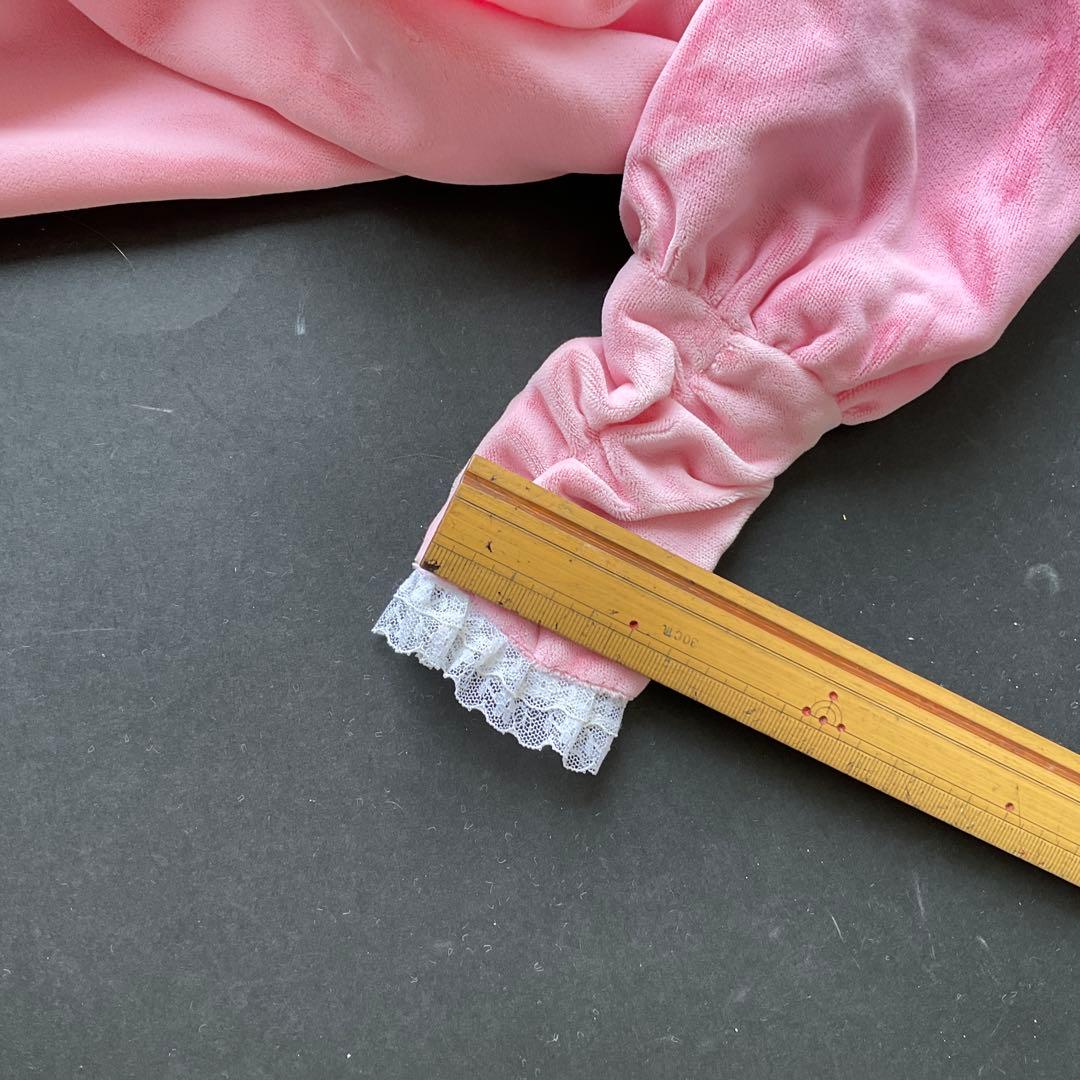 専用ビスクドール用ドレス(ベルベット) 洋人形のドレス　着せ替えドレス(ボネ付)