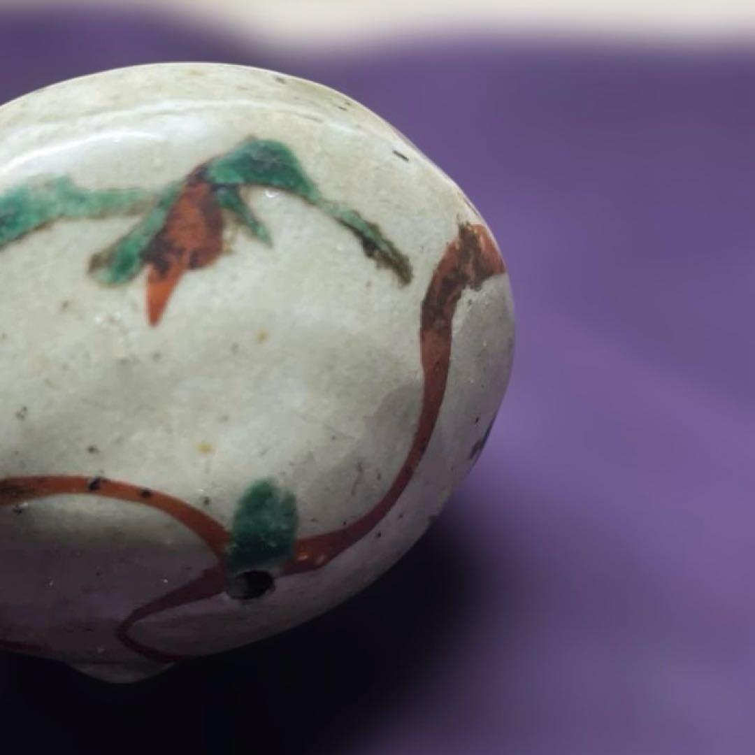 益子焼　浜田庄司　赤絵水滴　箱なし