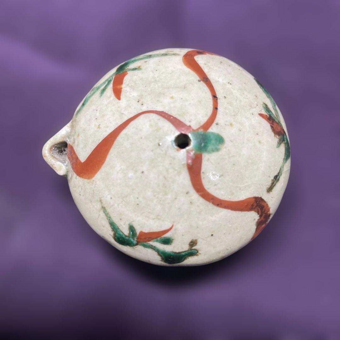 益子焼　浜田庄司　赤絵水滴　箱なし