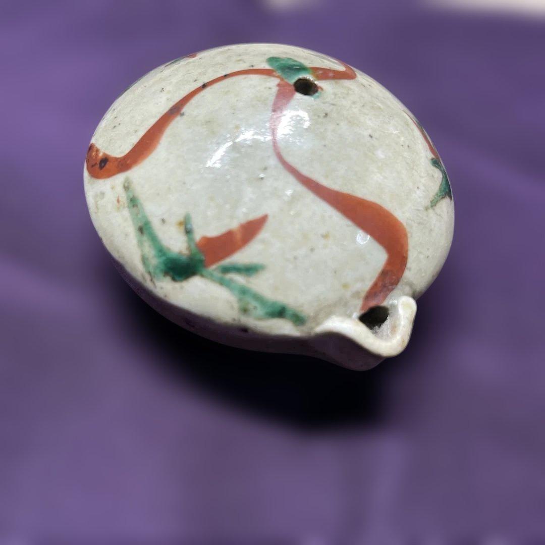 益子焼　浜田庄司　赤絵水滴　箱なし