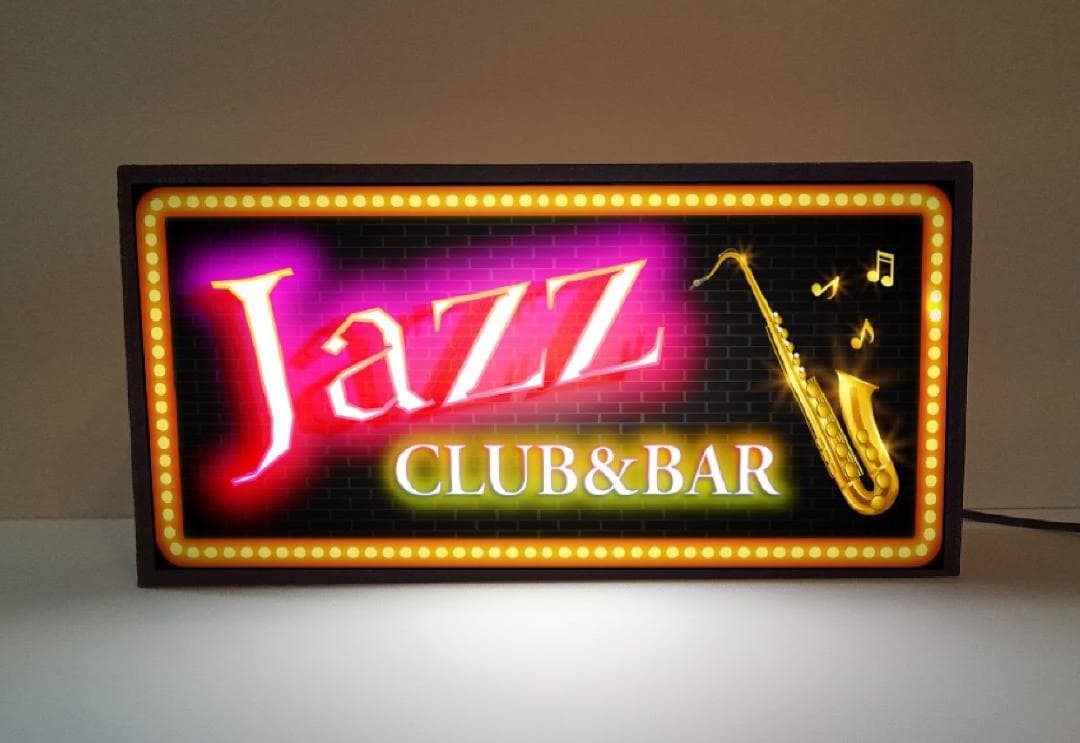 ジャズ クラブ BAR サックス ジャズ喫茶 看板 置物 雑貨 ライトBOX