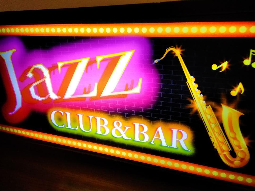 ジャズ クラブ BAR サックス ジャズ喫茶 看板 置物 雑貨 ライトBOX