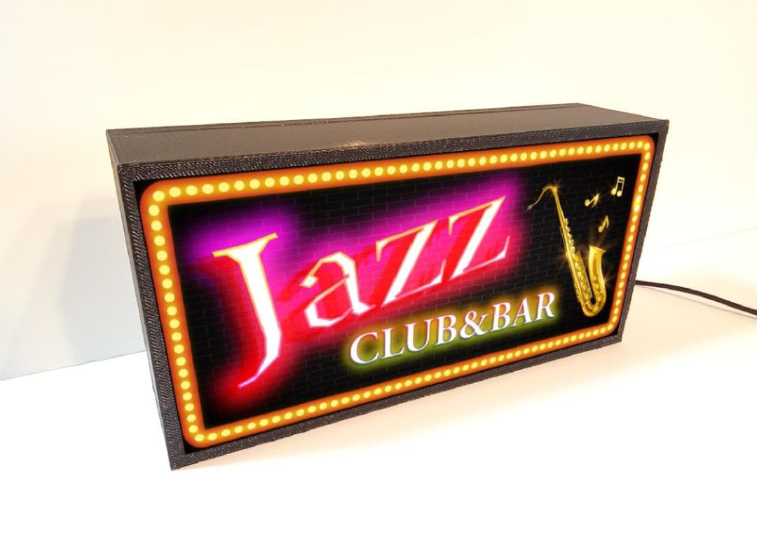 ジャズ クラブ BAR サックス ジャズ喫茶 看板 置物 雑貨 ライトBOX