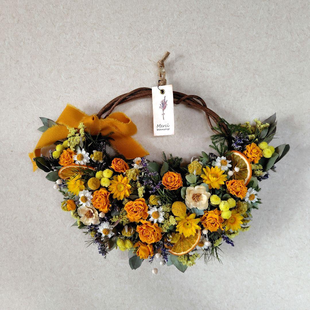 HANA＆グリーンと黄色系小花達ハーフリース　2個セット