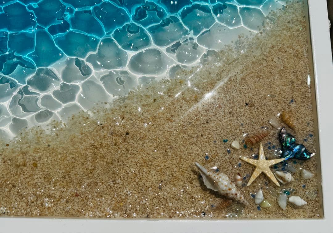 オーシャンアート　波レジンアート　波紋アートパネル